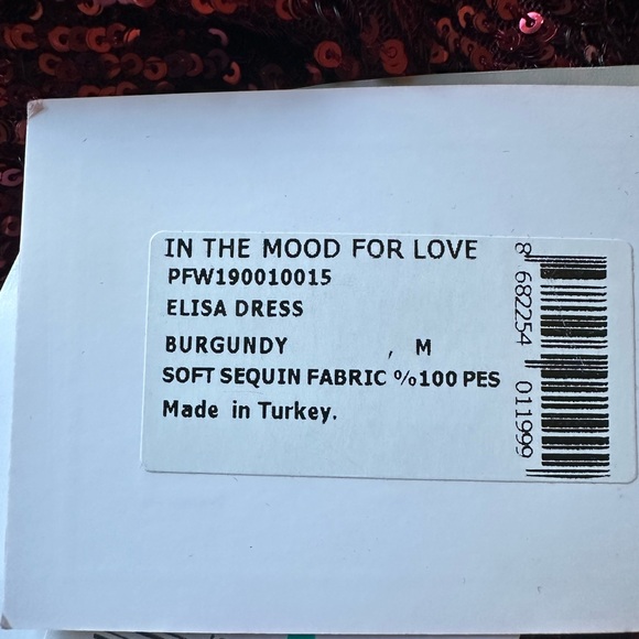 ITMFL IN THE MOOD FOR LOVE ELISA Sequin Dress in Burgundy Size M NWT - Picture 6 of 7